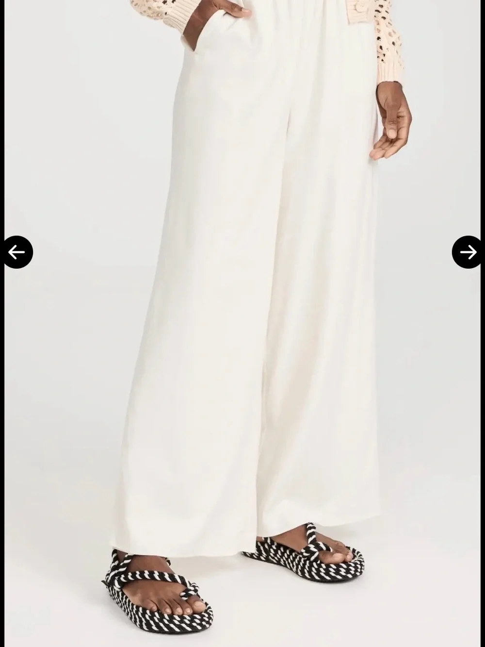 Braided Rope Cross-Strap Sandals for Women in Black & White